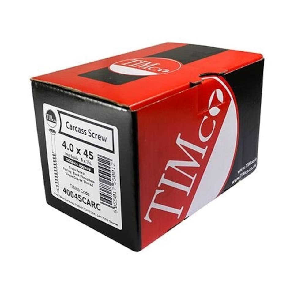 image 1 of Timco - Furniture Carcass Screws - PZ - Black  (Size 4.0 x 33 - 500 Pieces)