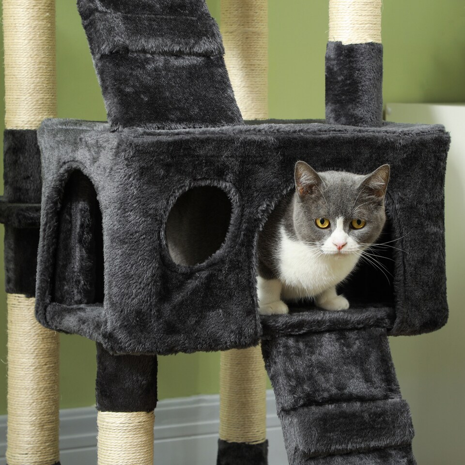 image 1 of PawHut 173cm Cat Tower Scratching Post Activity Centre for Indoor