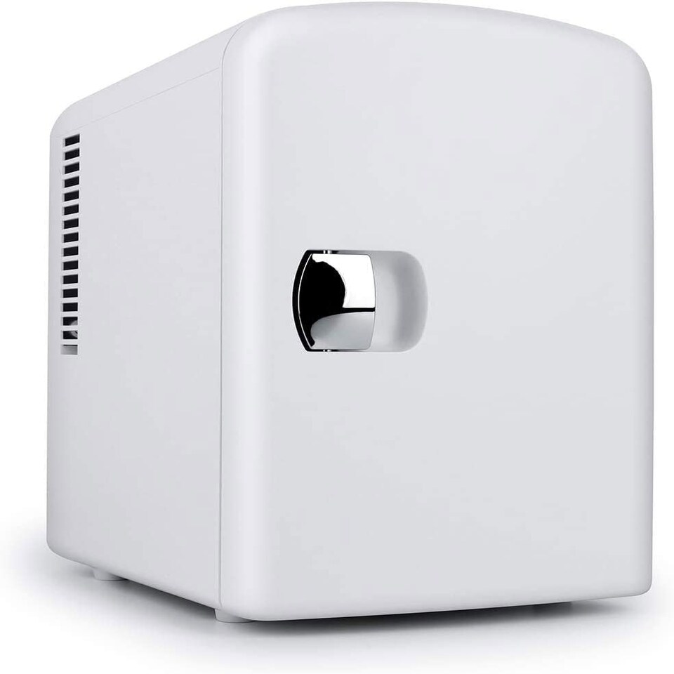 image 1 of Small Mini Fridge With UV Light Disinfection - 4 Litre / 6 can – Perfect for Skincare, Cosmetics, Food or Drink - Bedroom, Car or Games Room - Cools & Warms Black