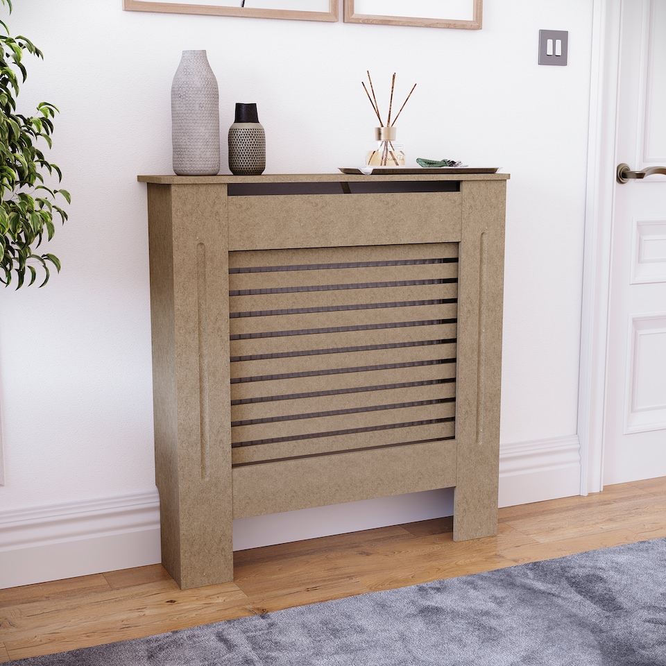 image 1 of Vida Designs Milton Radiator Cover MDF Slatted Cabinet, Unfinished, 78cm