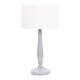 image 1 of ValueLights Victoria Grey Wood Table Lamp White Shade | Grey | White