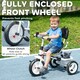 image 6 of HOMCOM Trike, 6 in 1 Tricycle for Kids, Baby Trike with Push Handle, Removable Canopy, 5-Point Seat Harness, Storage Basket, for 18Months -5 Years, White