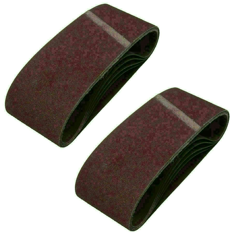 image 1 of 75mm x 457mm 60 Grit Medium Abrasive Sanding Belt Sander Discs 10 Pack