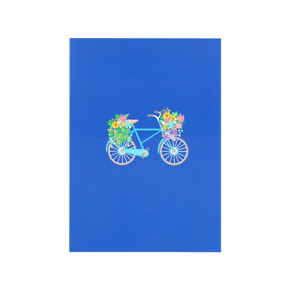 image 1 of Bicycle with Flower Baskets 3D Pop Up Greeting Card