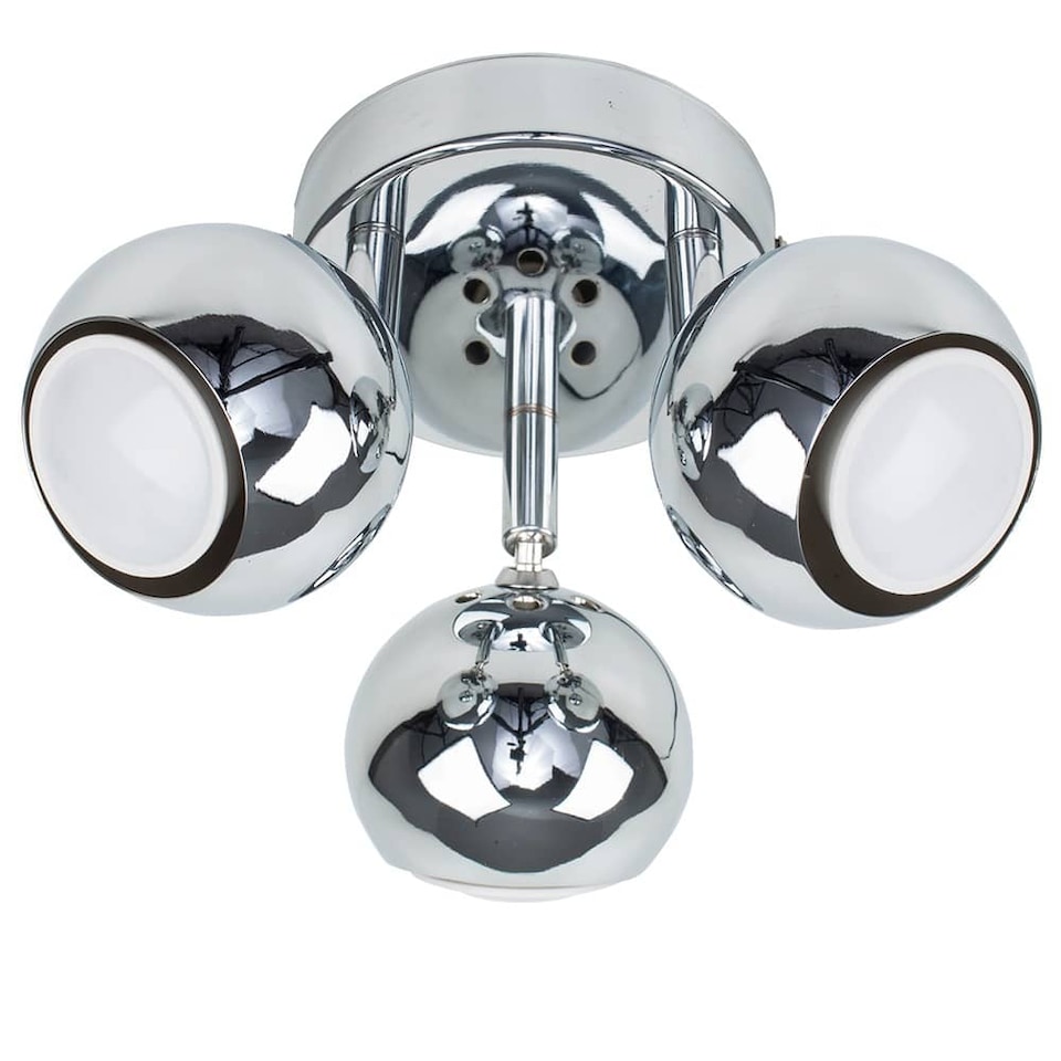image 1 of ValueLights Retro Eyeball Polished Silver Spotlight and Cool White Bulb