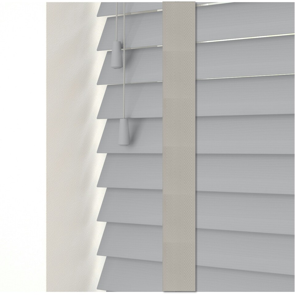 image 1 of 250cm Dove Grey Faux Wood Venetian Blinds with Tapes (120cm Drop) | Grey | Grey