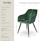 image 6 of Dining Chair Marilyn - with armrests, padded, velvet look, black steel legs - per piece Green | Dark Green/Black