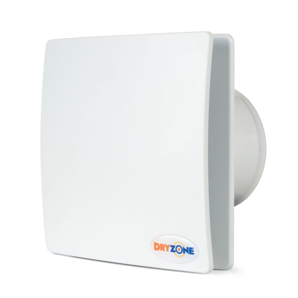 image 1 of Dryzone 4inch Humidistat Fan (100 mm) - Automatic Damp Air Extractor for Bathrooms & Kitchens with Timer and Pullcord Operation