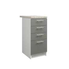 JD Greta Kitchen Base Drawer Unit 400mm Cabinet With Fronts 40cm Grey Matt with Worktop