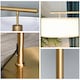 image 7 of HOMCOM Floor Lamp, Modern Standing Lamp with Linen Lampshade, Round Base for Living Room, Bedroom, Dining Room, 153cm, Gold and White