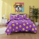 image 2 of Emoji Print Duvet Cover Set Cool Playful Bedding with Pillowcases | Purple | Lilac | Single