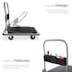 image 3 of Folding Trolley - foldable handle, 2 fixed, 2 swivel castors, rubberised edge protection | Black | black | 90 x 61 x 88,50 cm | 1