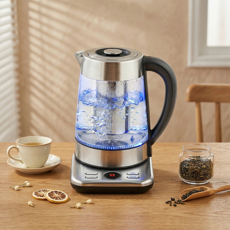 image 1 of HOMCOM Electric Kettle, 1.7L 3KW Water Kettle with UK Strix Thermostat