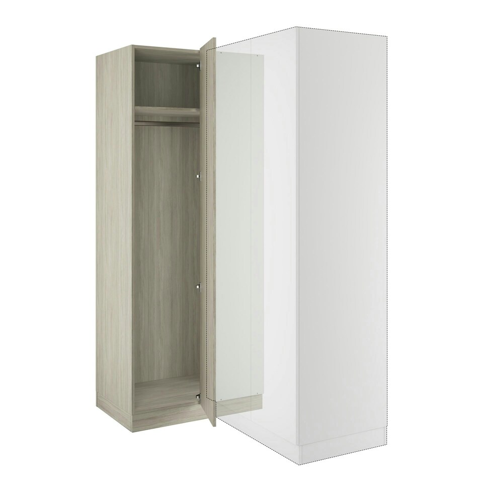 image 1 of Classic Square Panel Urban Oak Blind Corner Wardrobe Brown