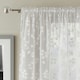 image 2 of Pair of Delila White Trail Leaf Print Voile Panels 122 cm (48 inch) Rod Pocket Panels for Bedroom and Living Room