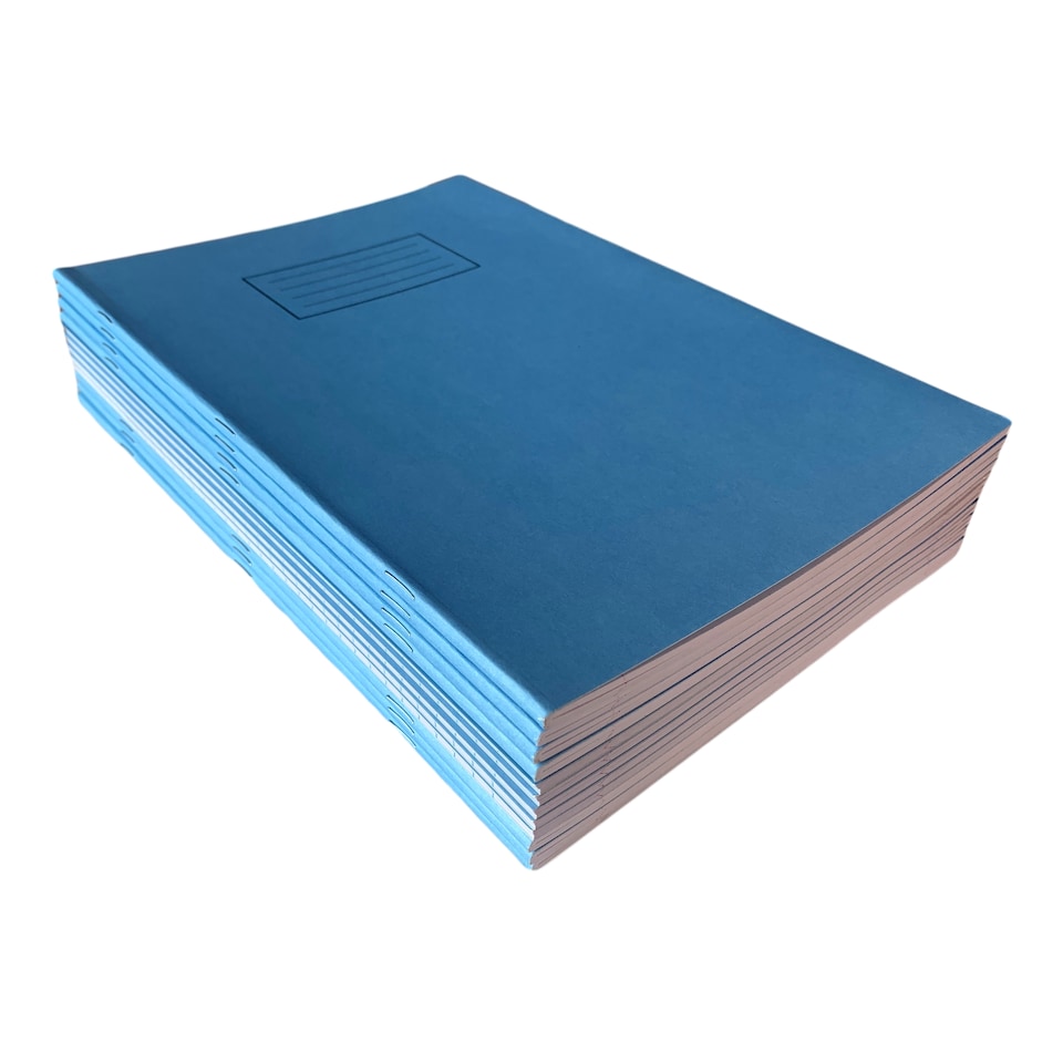 image 1 of Pack of 10 Janrax A4 Blue 80 Pages Feint and Ruled Exercise Books
