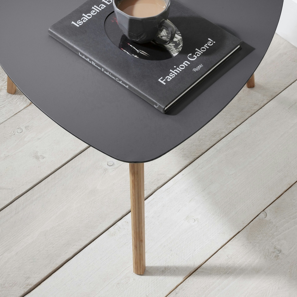 image 1 of Malme Extra Large Side Table in Classic White and Natural Pine Grey | Dark Grey