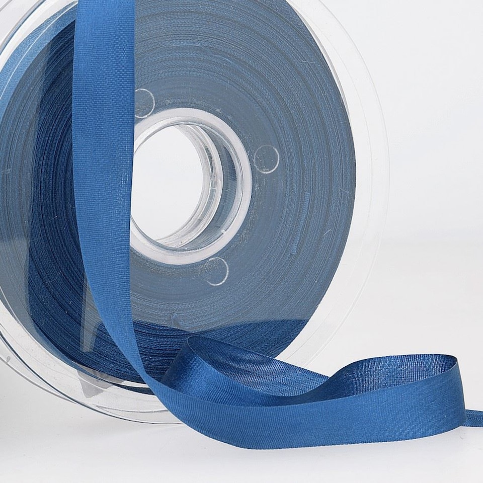 Stephanoise Navy Blue 25mm Fine Silk Ribbon for Dressmaking - per metre