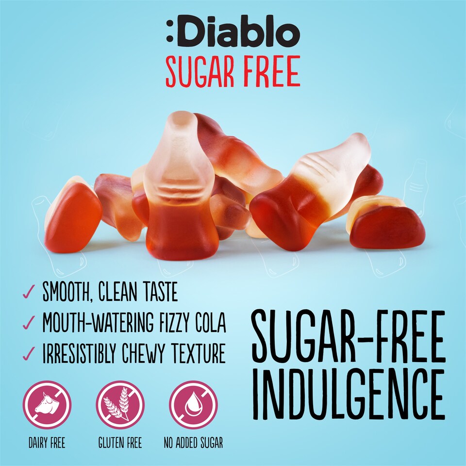 image 1 of Diablo Sugar Free Cola Bottles 75g 3 Pack