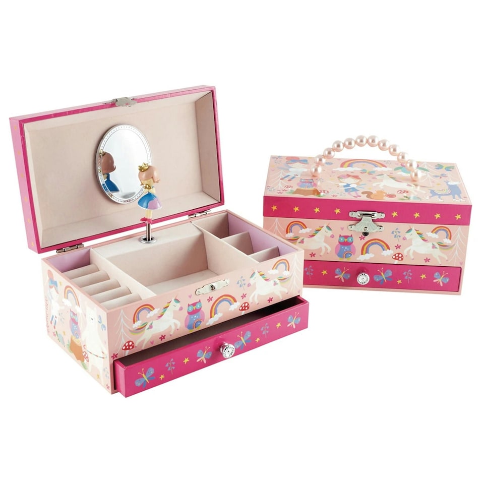 image 1 of Floss & Rock Childrens Rainbow Woodland Musical Jewellery Box