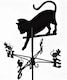 image 1 of Traditional Weathervane Cat Chasing Mouse - Steel - L39 x W39 x H80 cm - Black