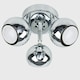 image 3 of ValueLights Retro Silver Chrome 3 Way Round Plate Adjustable Eyeball Ceiling Spotlight