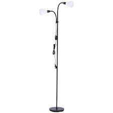 Living and Home Modern 2-Head Floor Lamp for Living Room - Black