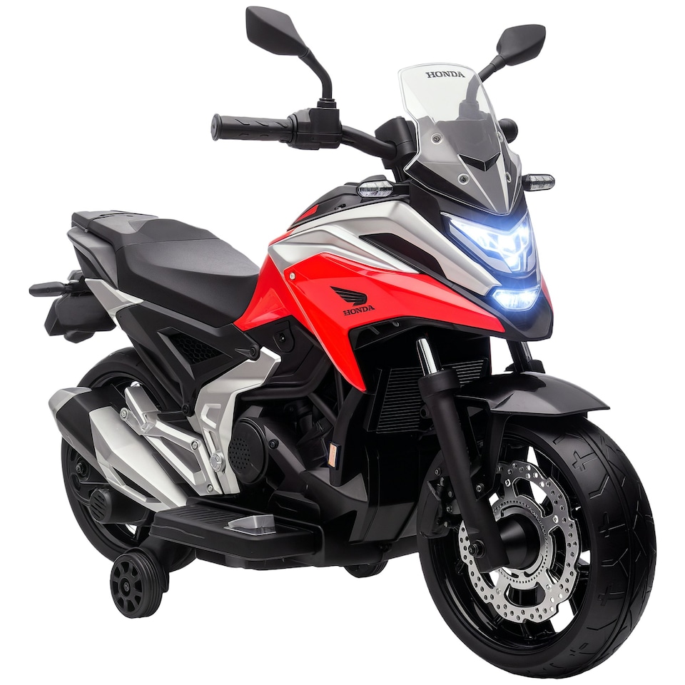 image 1 of AIYAPLAY Honda Licensed 12V Kids E-Bike w/ Music, Safety lights - Red