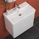 image 8 of AICA 600mm Wall-Hung White Bathroom Vanity Unit With Integrated Sink,2 Soft-Close Drawers for Storage