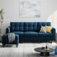 image 2 of Yaheetech 189 cm W 3-Seater Sofa with Ottoman | Blue | Three Seater