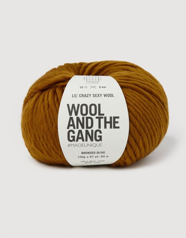 Wool and the Gang Gold Lil Crazy Sexy Wool Chunky Yarn For Crochet, Knitting - per 100 gram ball