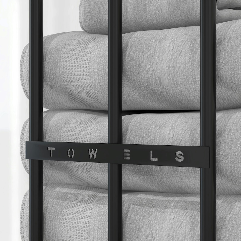 image 1 of HOMCOM Metal Towel Rack Wall Mounted, 3 Bar Towel Rail for Bathroom, Black