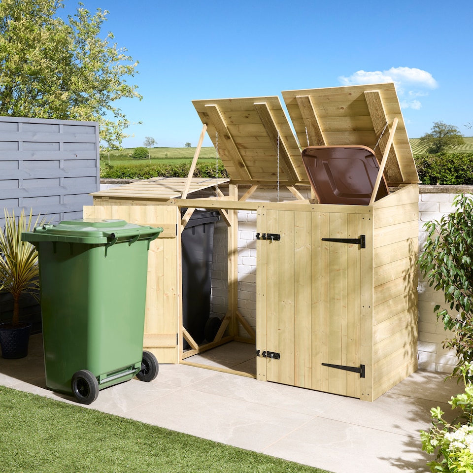 image 1 of Rowlinson Premier Shiplap Triple Bin Store