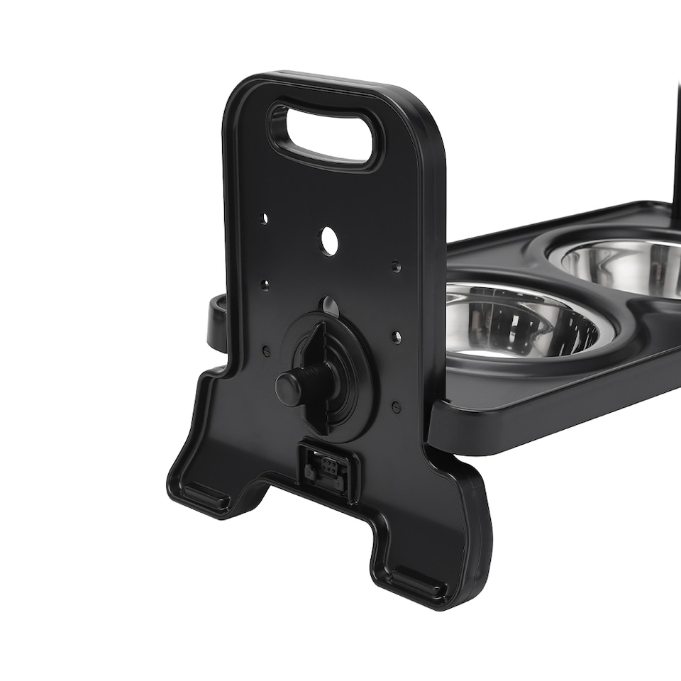 image 1 of Living and Home Adjustable Height Pet Bowl for Dogs & Cats – Ergonomic, Non-Slip Feeding Station | Black