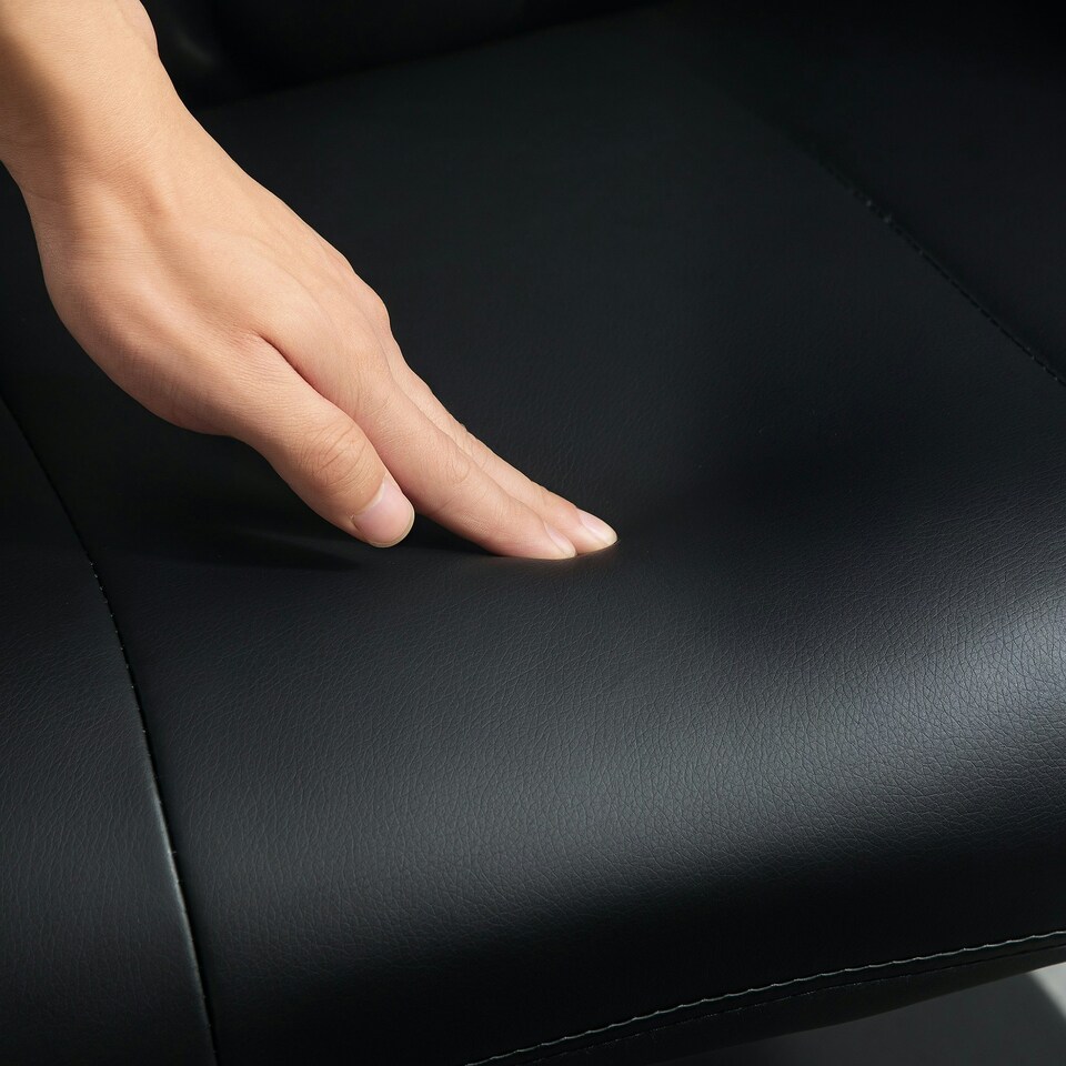 image 1 of HOMCOM Swivel Recliner Chair with Footstool and Adjustable Back, Black 