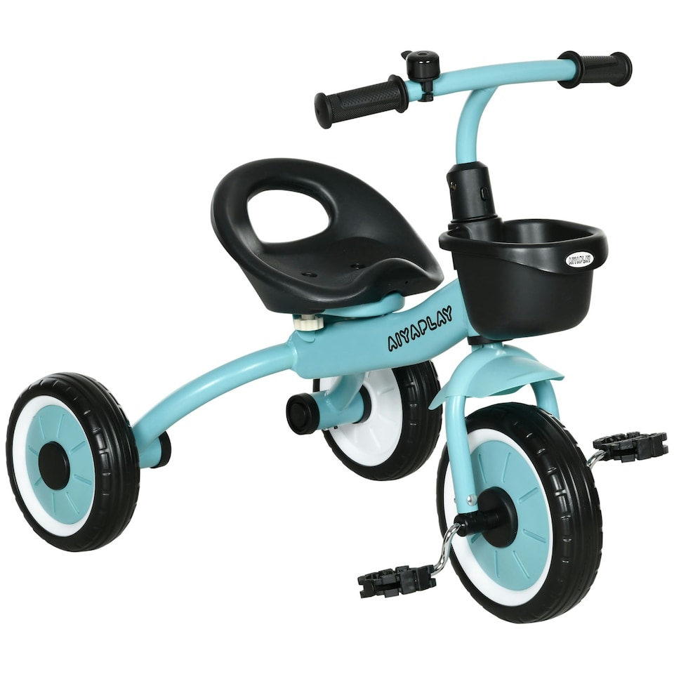 image 1 of AIYAPLAY Trike W/ Adjustable Seat Basket, Kids Tricycle for 2-5 Years Old, Blue