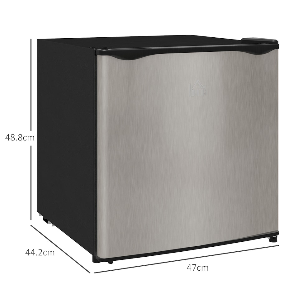 image 1 of HOMCOM Tabletop Mini Freezer with 35 Litre Capacity, Small Freezer with Reversible Door, Adjustable Temperature and Removable Wire Shelf for Bedrooms, Home Office, Silver Tone | Silver