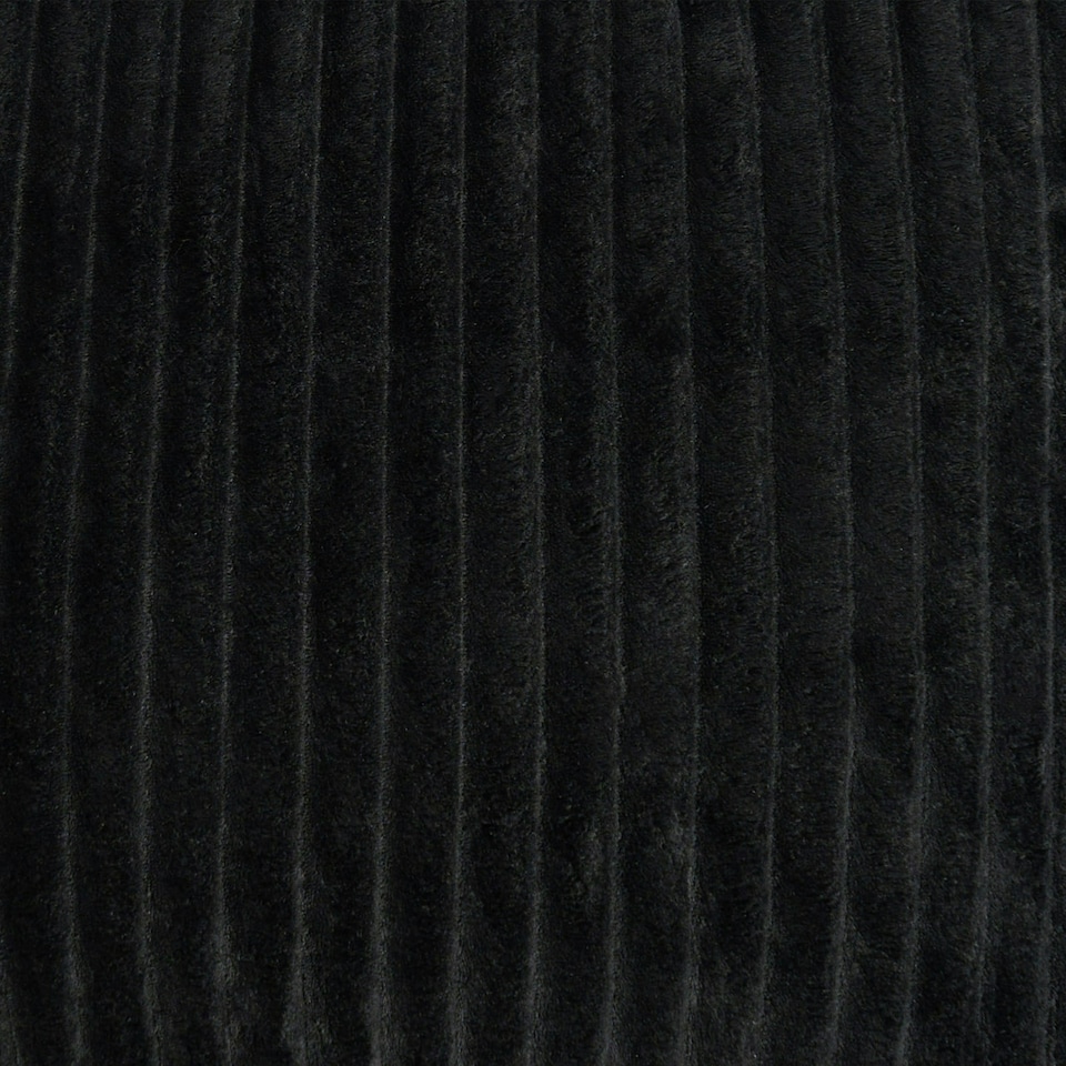 image 1 of OHS Ribbed Fleece Rectangular Soft Warm Cosy Plump Plush Pet Dog Cat Cushion Bed, 80x60cm Black | L