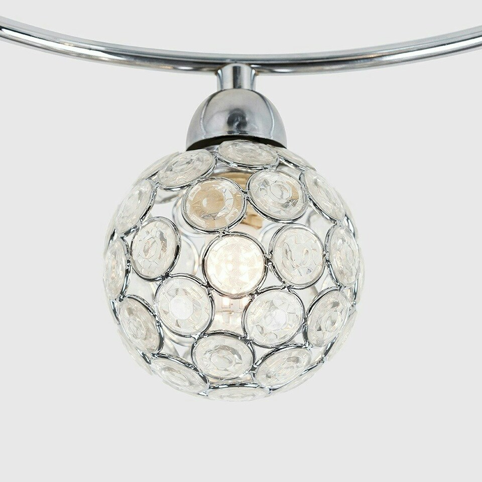 image 1 of ValueLights Ducy Chrome Silver Semi-Flush Light and G9 Capsule LED 3W Warm White 3000K Bulb