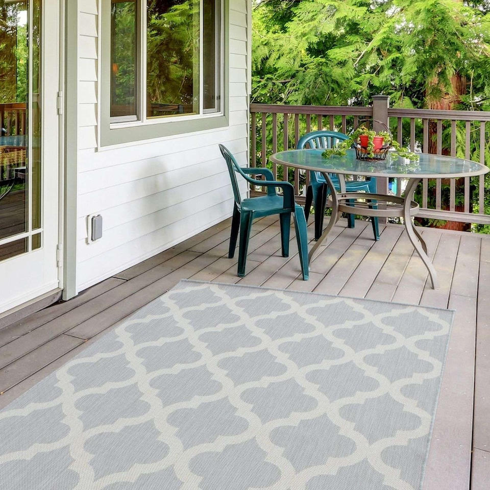 image 1 of The Rugs Outdoor Indoor Moroccan Garden Patio Rug Weatherproof Jet Washable | 400