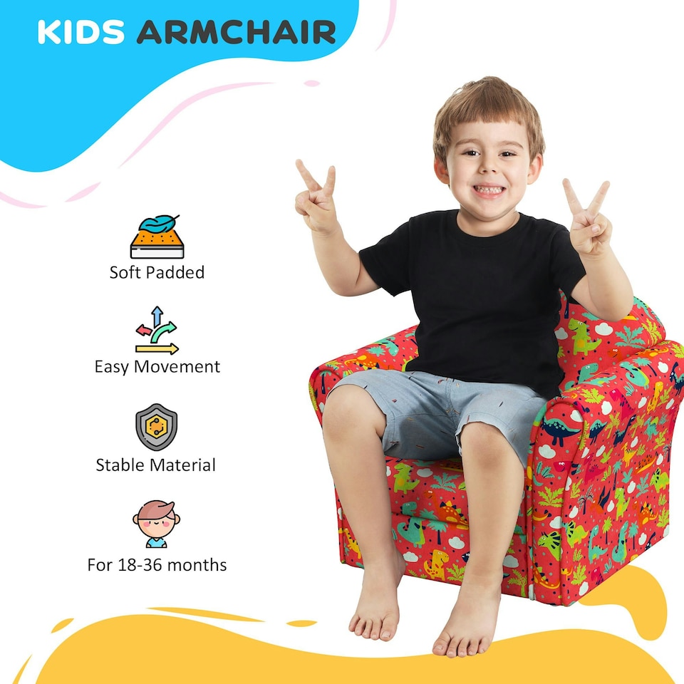 image 1 of AIYAPLAY Kids Armchair Toddler Sofa Chair Bedroom Playroom