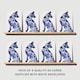 image 4 of Blue German Shepherd Floral Pattern Watercolour Art Cards Pack of 8