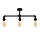 image 1 of ValueLights Luiggi Black 3 Way Bar Pipework Ceiling Light & Bulbs | Black