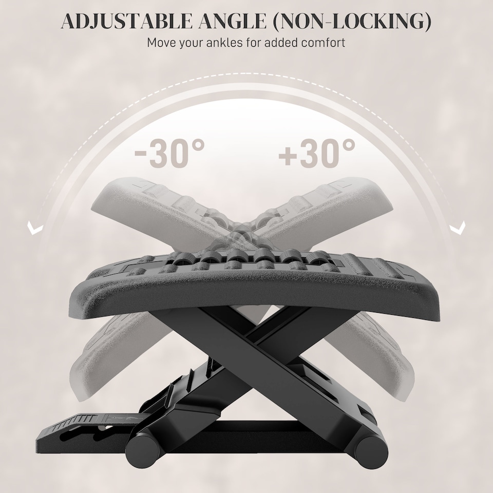 image 1 of Foot Rest for Under Desk with Massage Function, Adjustable Angle and Height
