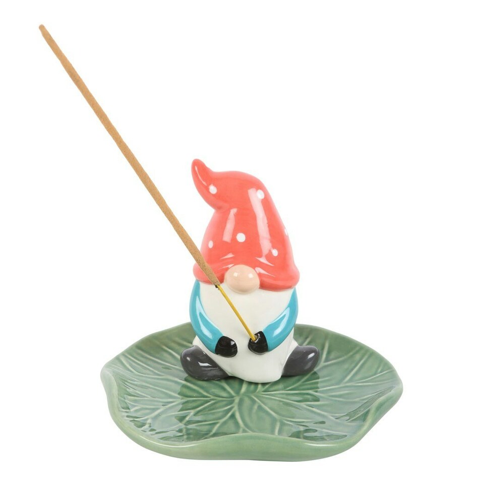image 1 of Something Different Gonk Lily Pad Incense Holder - White/Green/Red - One Size