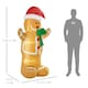 image 3 of HOMCOM 6ft Inflatable Gingerbread Man Santa Hat LED Outdoor Multicolor