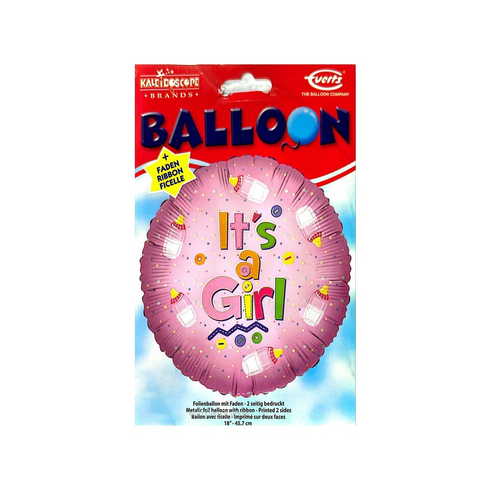 Everts It´s A Girl Bottle Foil Balloon - Pink - One Size