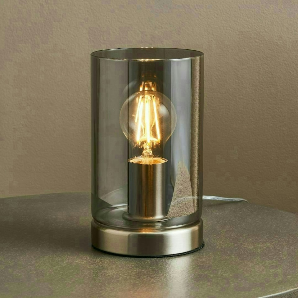 image 1 of Kingsholm Satin Nickel & Glass Touch Table Lamp Silver