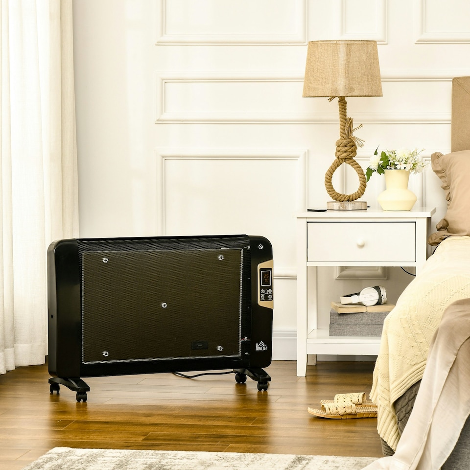 image 1 of HOMCOM Mica Electric Space Heater, Portable Heater, 2 Heat Settings, Black