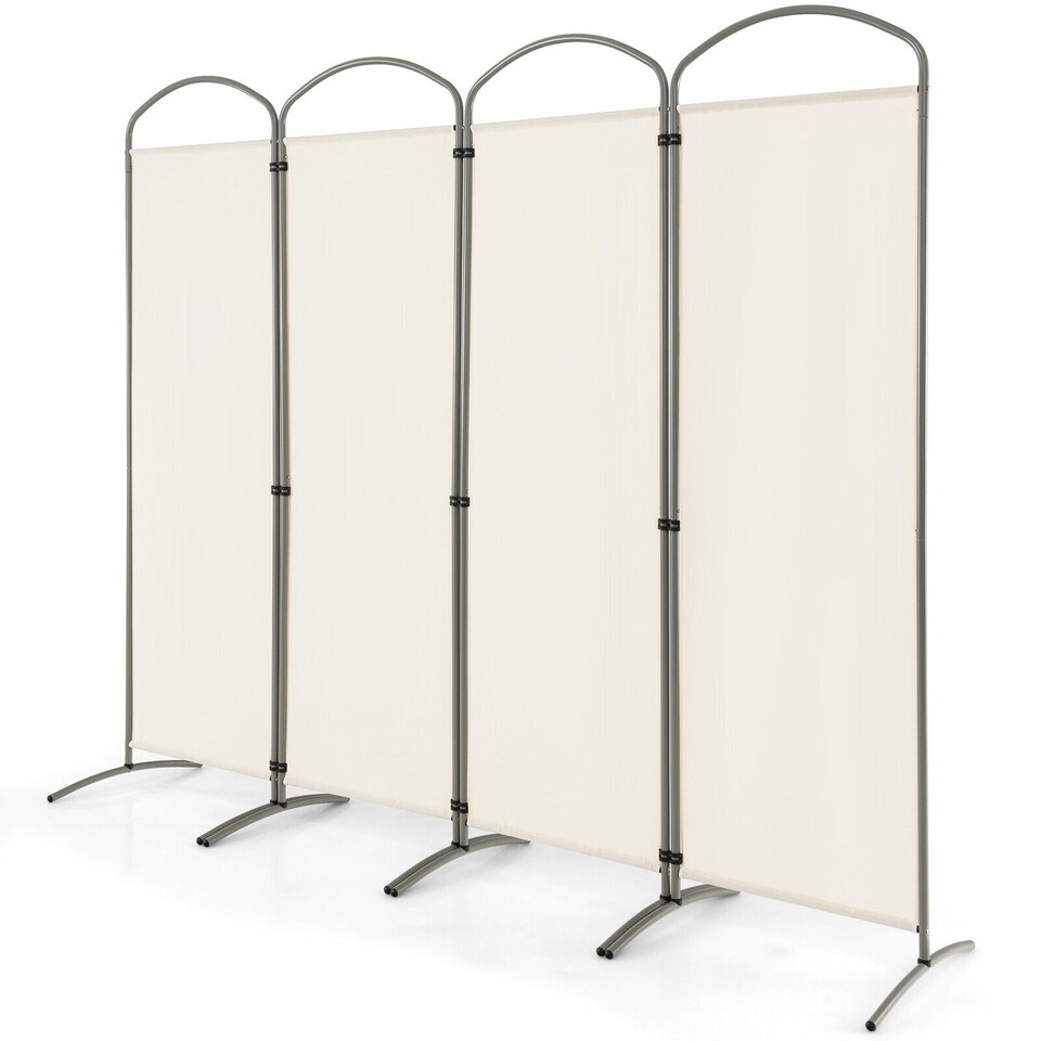 image 1 of COSTWAY 188cm 4 Portable Panel Room Divider Folding Privacy Screen Divider White